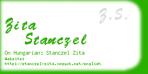 zita stanczel business card